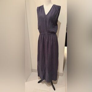 Garnet Hill Linen V Neck Dress